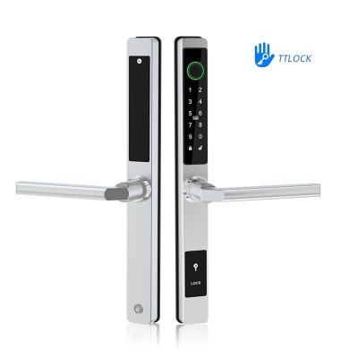 China Apartment/Hotel/School/Office Outdoor Double Sided Tuya Electric Waterproof APP Lock Fingerprint Door Lock Patio Sliding Door Code Smart Digital Digital Door Lock for sale