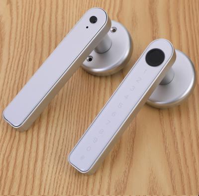 China Zinc Alloy Fingerprint Electric Handle Lock Biometric Fingerprint Keyless Deadbolt Smart Door Lock for Wooden Door for sale