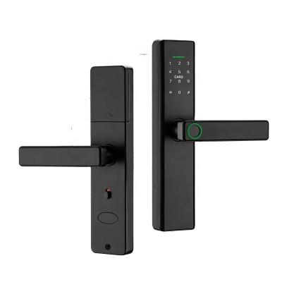 China Residenc Tuya Life Smart Home Hotel Door Lock Digital WiFi Alluminum Alloy App TTlock Fingerprint Smart Card Passcode Smart WiFi Door Locks for sale