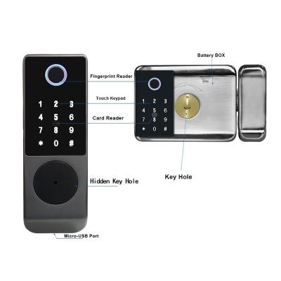 China Office Wireless Blue-tooth Wifi Door Lock Waterproof Smart Mechanical Fingerprint Password Key Lock for sale