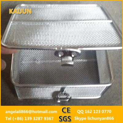 China Sustainable Anping Customize 304 Stainless Steel Needle Basket Cleaning / Disinfection Baskets With Cover for sale