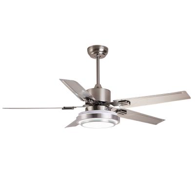 China Indoor hot sale 52 inch 5 blades bedroom dining room living room LED ceiling fan remote control silent light for sale