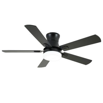 China High Quality Hotel Factory Price 52 Inch Black Color Plywood Blades DC Ceiling Fan With LED Light Kit for sale