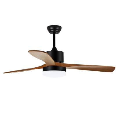 China With Light High Quality Vintage Style Decorative Solid Wood Blades LED Lighting Ceiling Fan With Remote Control for sale