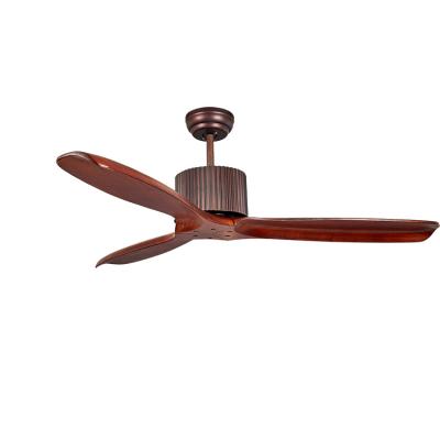 China Retro Hotel Classic 3 Blade Electric Fan Luxury Home Decorative Solid Wood Ceiling Fan for sale