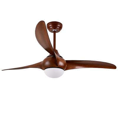 China Simple Modern Hotel Fan 3 Blades 12W LED Remote Control Ceiling Fan With Light for sale