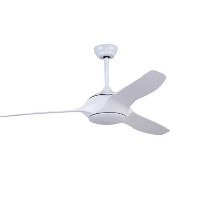 China Modern Hotel Design 52 Inch White Color Household Low Profile Ceiling Fan With Light And Remote Control for sale