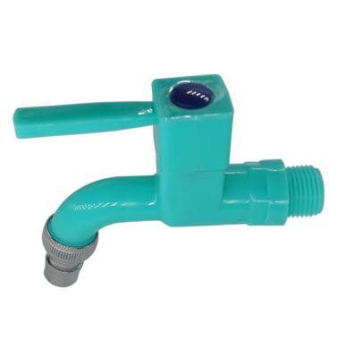 China Modern Plastic Hot Selling Multiple Color Plastic Bibcock Faucet Water Cartridge Square Handle Turkey Bibcock for sale