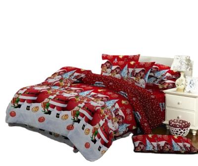 China Merry Christmas Custom 100% Polyester Printing Waterproof Fabric For Bed Sheets for sale