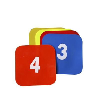 China Outdoor Sports Field Floor Dots 9inch Square Flat Spot Marker Multicolor Exercise Kids Floor Playmat Non Slip Agility Markers Flat Field Cones for sale