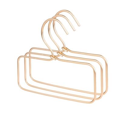 China IANGO Silk Scarf Hangers Metal Wire Hangers Organizer Storage Cabinet Aluminum Alloy Rose Gold Non Slip Space Saving Modern Ties for sale