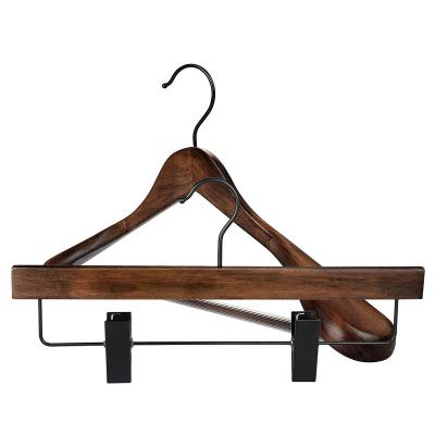 China IANGO Modern Wooden Hangers Luxury Branded Natural Wooden Adult Kids Coat Suit Pants Hangers for sale