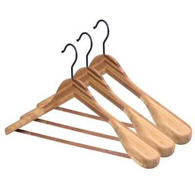 China IANGO Modern Luxury Wooden Cloth Hangers Customized Eco-Friendly Bamboo Hangers Coat Hanger Coat Suit Shirt Extra Wide Wooden Hangers for sale