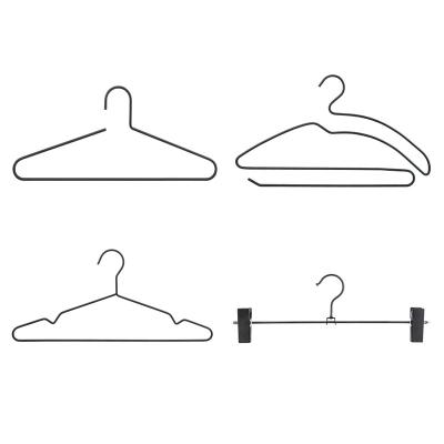 China Modern custom multifunctional metal hangers black stainless steel black baby kids adult boutique hanger for cloth for sale