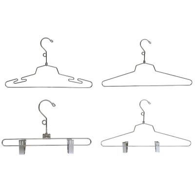 China IANGO Modern Wholesales Cheap Chrome Metal Wire Cloth Hanger Stainless Steel Coat Suit Shirt Pants Trousers Laundry Hanger for sale