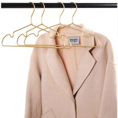 China IANGO Metal Clothing Hangers Rose Gold Aluminum Alloy Coat Modern Cheap Suit Shirt Clothes Wedding Dress Wire Hangers for sale