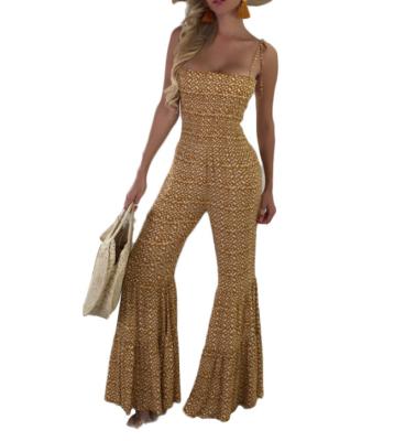 China Wholesale African Women Breathable Strap Stylish One Piece Overall Breathable With Wide Leg Pants for sale