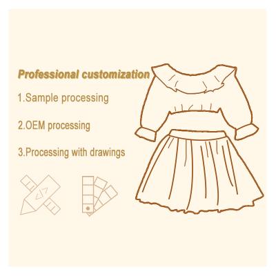 China Customization 2-7T Toddler Girls Soft Striped Off-the-Shoulder Mesh Top Skirt 2pcs Kids Skirt Summer Set for sale