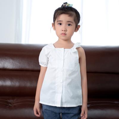 China Teenage Girls Girls Solid One Shoulder Bow Blouse Breathable Girls Shirt for sale