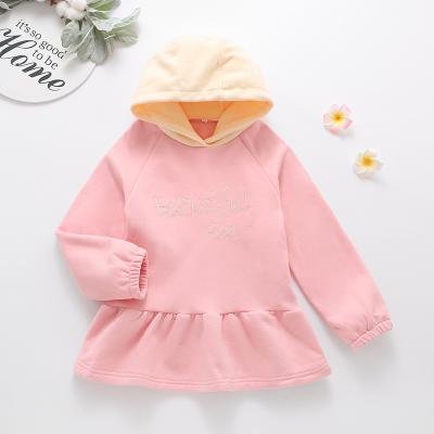 China Anti-wrinkle Children Autumn Clothing Toddler Girls Slogan Graphic Hoodie Girls Boutique Clothing for sale