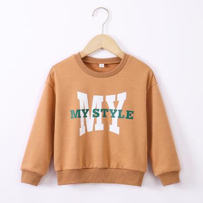 China Anti-Wrinkle Toddler Girls Girls Letter Drop Shoulder Hoodie Kids Graphic Outfits for sale