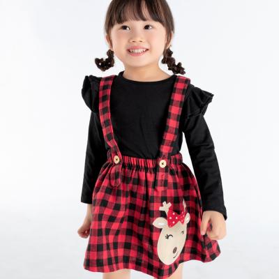 China Cozy Christmas fawn short skirt kids tops fabric merry style girls skirt set children set clothes for sale