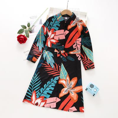 China Washable Kids Dress Froks Autumn Floral Blouse Dresses For Girl's First Dress for sale