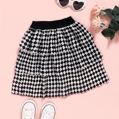 China Breathable Girls All-match Cake Skirt Plaid Skirt Basic Girl Skirt for sale