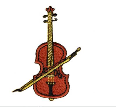 China 3D Customized Musical Instruments Embroidery Patch Iron On Cartoon Patches for sale