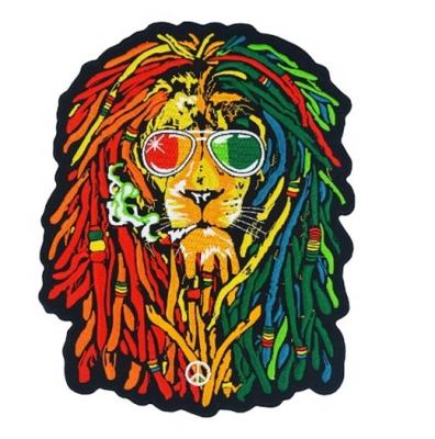 China 3D Customized Animals Embroidery Patch Iron On Cartoon Lion Patches for sale