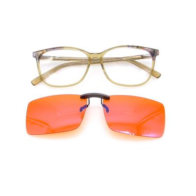 China Fashion Sunglasses Blue Light Blocking Game Improve Sleep Orange Lens Clip Ones for sale