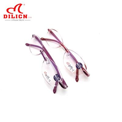 China DILICN Custom Made High Quality Slim Fashion Anti Plastic Blue Light Rimless Reading Glasses for sale