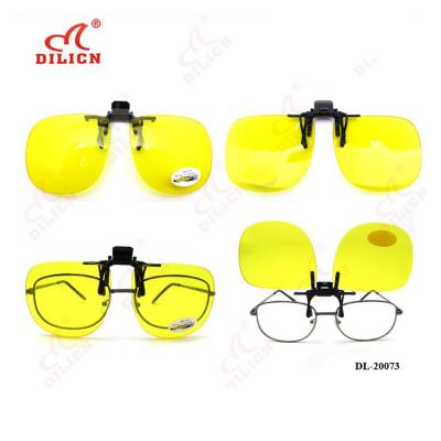 China Fashion Sunglasses New Arrival Yellow Night Vision Driving Clip On Sunglasses for sale