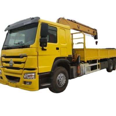 중국 Used Mounted Crane Truck Sinotruk Howo 6x4 10 12ton Manual Heavy Truck 판매용