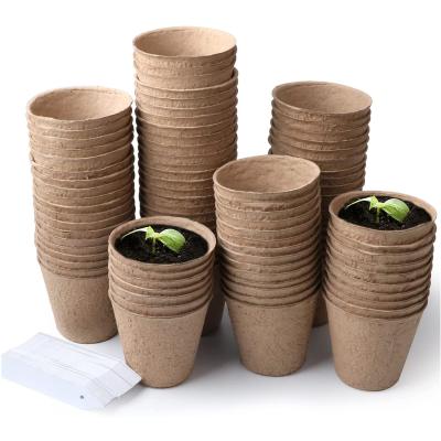 China Eco-friendly Biodegradable Transplanter Paper Pulp Flower Plant Peat Pots Tray Planting Pots For Seedling Prices Wholesale for sale