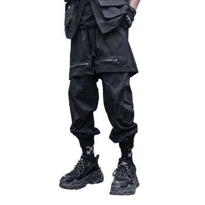 China Dark Samurai Cargo Pants Men Fake Two-Piece Anti-wrinkle Multi-pocket Hip-Hop Loose Pants for sale