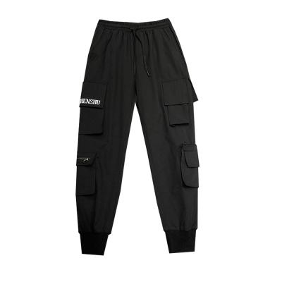 China Custom Letter Embroidery Anti-Wrinkle Men's Trousers Pants Logo Casual Joggers Trousers Black for sale