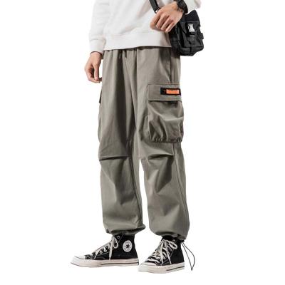 China Anti-wrinkle drawstring cargo pants men's loose straight-leg autumn fashionable nine-point casual pants for sale