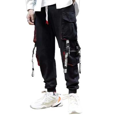 China Factory Custom Black Anti-wrinkle Casual Pants For Men Loose Sports Cargo Pants Motorcycle Trousers for sale