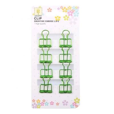 China Colorful Design 19mm Creative Hollow Metal Binder Clips Custom Color Binder Clip for sale