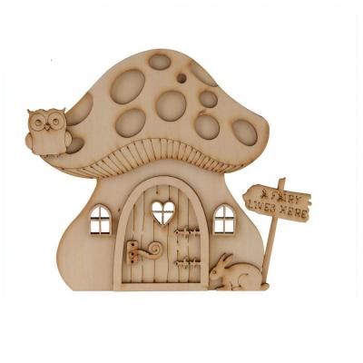 China Professional Fancy Miniature Wood Crafts Eco-friendly Mold Design Applique Mushroom Wood Craft for sale