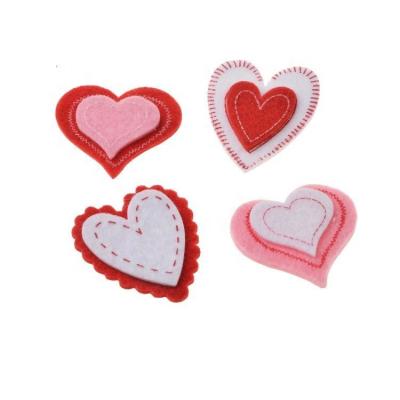 China Eco-friendly Professional 3d Heart Shaped Felt Decorative Room Wall Sticker Felt Decorative Sticker for sale