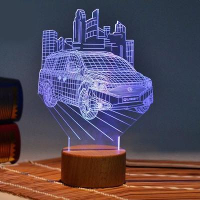 China Stylish Car Model Multi Color USB Best Gift Toys 7 Color Changing LED Desktop Night Illusion Lights for sale