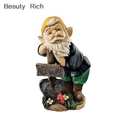 China Resin Garden Gnome Statue Black Africa Polyresin / Forest Welcoming Garden Gnome Lawn Gnome for sale