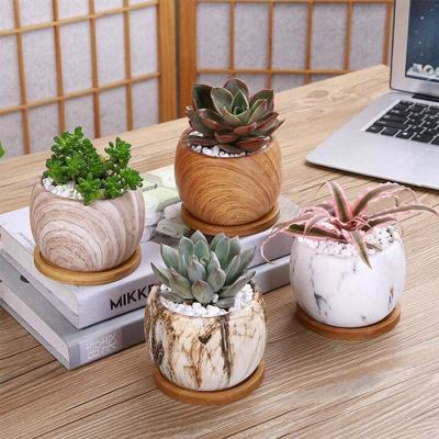 China 3.5 Inch Modern Marble Plant Pot Ceramic Periodic Succulent Pot or Cactus Plant Pot Flower Pot for sale