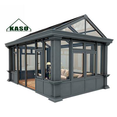 China Diy Modern Balcony Prefab 4 Season Sunroom Veranda Insulated Sunroom Portable Winter Garden for sale