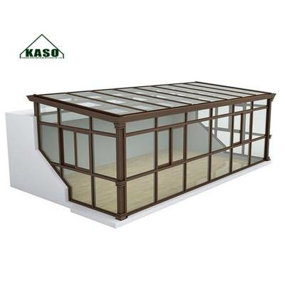 China Modern Glass Room Conservatory Glass Room Sun Veranda Flat Roof Solarium Sunroom for sale