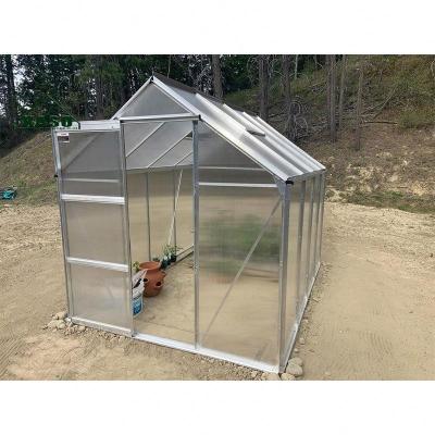 China Simple Assembled Polycarbonate Cover Outdoor Home Span Greenhouse Aluminum Frame Structure Garden Garden Maker Easily Assembled Green House for sale