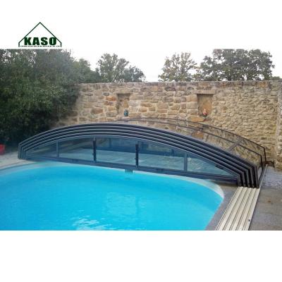 China Curved Aluminum Sunroom Enclosure Air Dome Swimming Pool Cover for sale