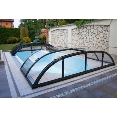 China Curved High Grade Manual Or Automatic Folding Pool Covers Fence for sale